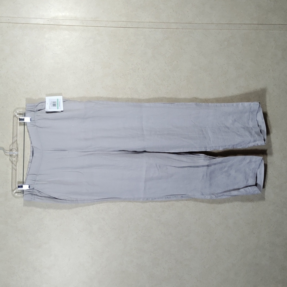 5122 Ellen Tracy tan linen pull on pants 8 NWT
